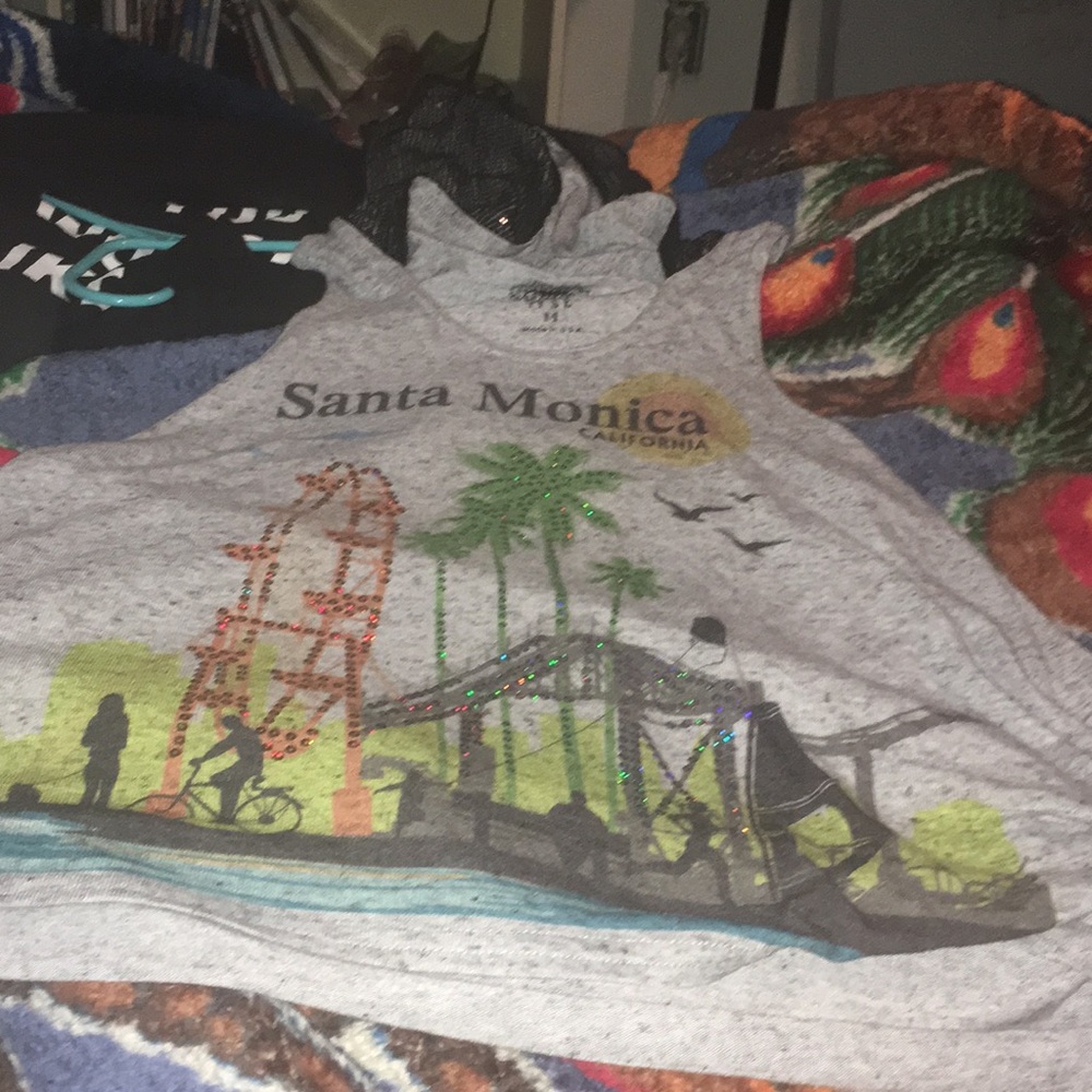 A loose flowy, no sleeve shirt from Santa Monica